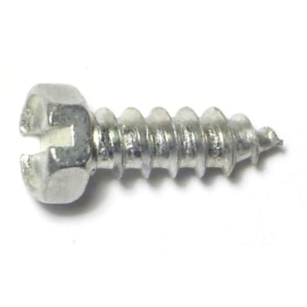 Midwest Fastener Sheet Metal Screw, #8 x 1/2 in, Zinc Plated Steel Flange Hex Head Slotted Drive, 36 PK 61344 - main